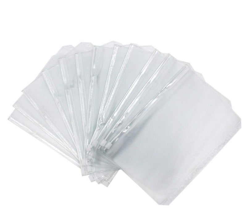 Suillty 20 Holes Transparent Plastic PVC Insertable Binder Folders Pockets Sheet Page Paper Refills Protector for 20 Rings Notebook Planner Diary Loose Leaf File Document Storage Pouch Filing Bag(12Pack,A5) - Image 1